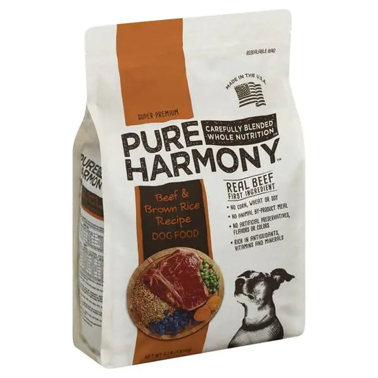 Pure Harmony Dog Food Beef & Brown Rice Recipe  4 LB